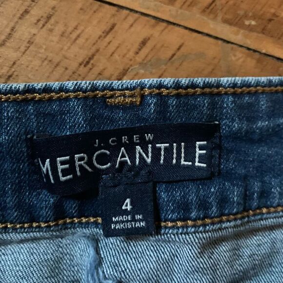 J Crew dark wash copper button down the front 4 denim mini skirt - Picture 2 of 3